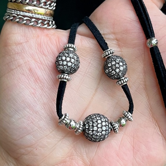 Dainty cz choker Boho chic cubic zirconia 3 disco ball boho rock trendy necklace - Picture 11 of 12